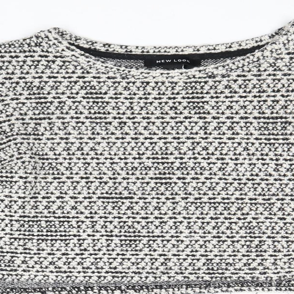 New Look Womens Grey Round Neck Cotton Pullover Jumper Size M