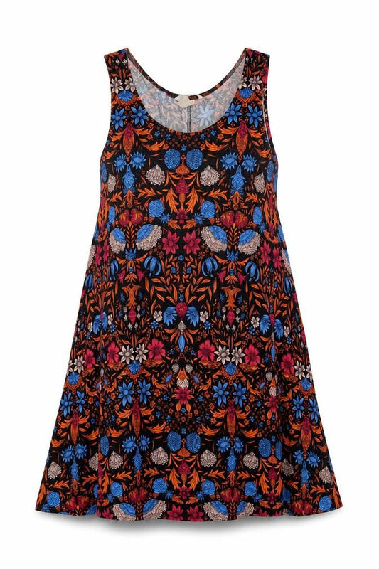 H&M Womens Multicoloured Geometric Viscose Trapeze & Swing Size M Round Neck Pullover