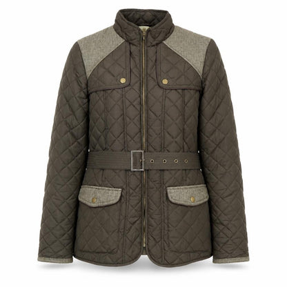 Red Herring Womens Green Quilted Jacket Size 10 Zip