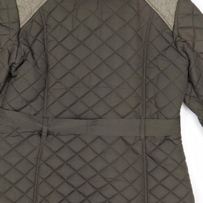 Red Herring Womens Green Quilted Jacket Size 10 Zip