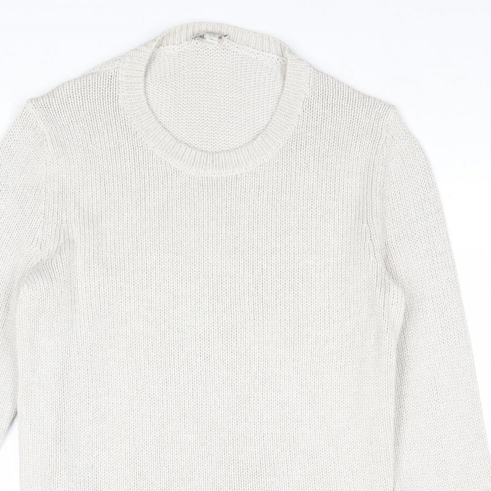 Gap Womens Beige Round Neck Polyamide Pullover Jumper Size M