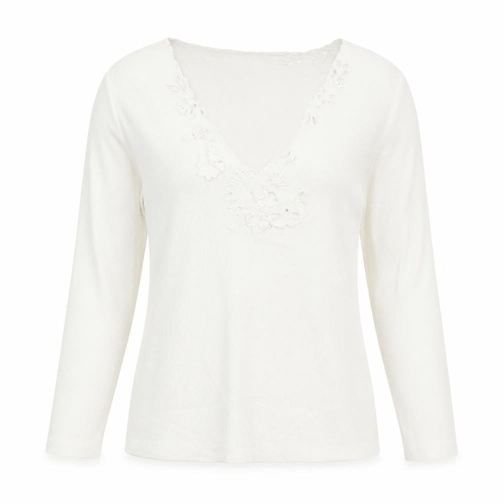 Principles Womens White Viscose Basic T-Shirt Size 14 V-Neck