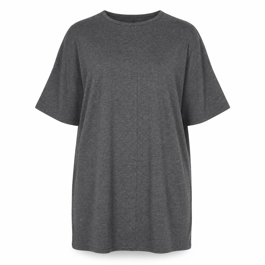 PRETTYLITTLETHING Womens Grey Viscose T-Shirt Dress Size 8 Round Neck Pullover
