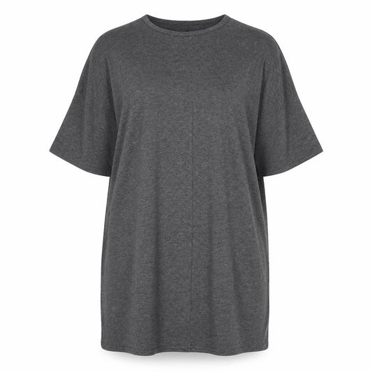 PRETTYLITTLETHING Womens Grey Viscose T-Shirt Dress Size 8 Round Neck Pullover