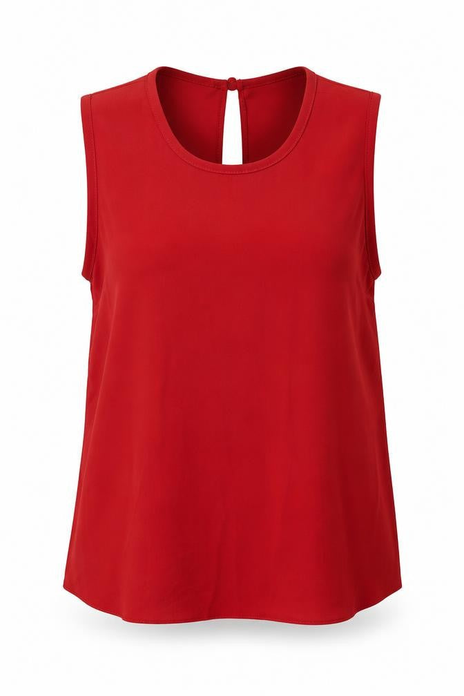 Dorothy Perkins Womens Red Polyester Basic Tank Size 10 Scoop Neck