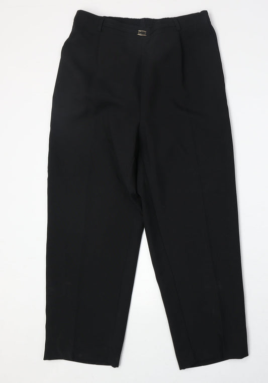 Bonmarché Womens Black Polyester Trousers Size 12 Regular