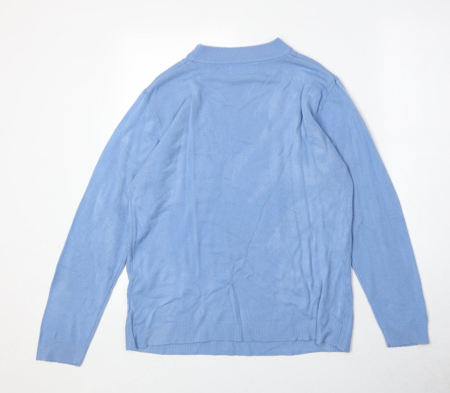 Reflect Womens Blue Round Neck Acrylic Pullover Jumper Size L - Size L-XL