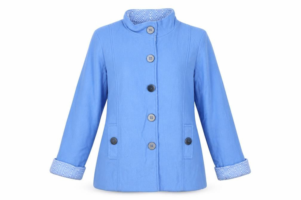 Anne De Womens Blue Jacket Size S Button