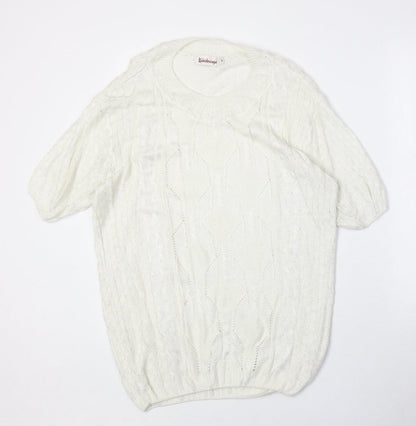 Kaleidoscope Womens Ivory Round Neck Viscose Pullover Jumper Size M