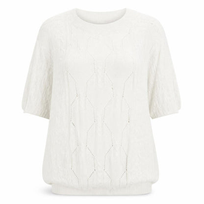 Kaleidoscope Womens Ivory Round Neck Viscose Pullover Jumper Size M