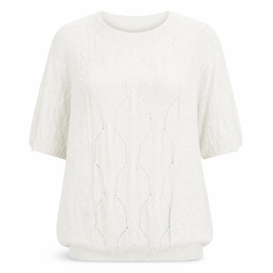 Kaleidoscope Womens Ivory Round Neck Viscose Pullover Jumper Size M