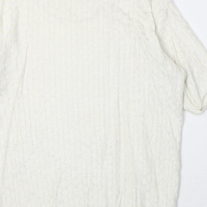 Kaleidoscope Womens Ivory Round Neck Viscose Pullover Jumper Size M