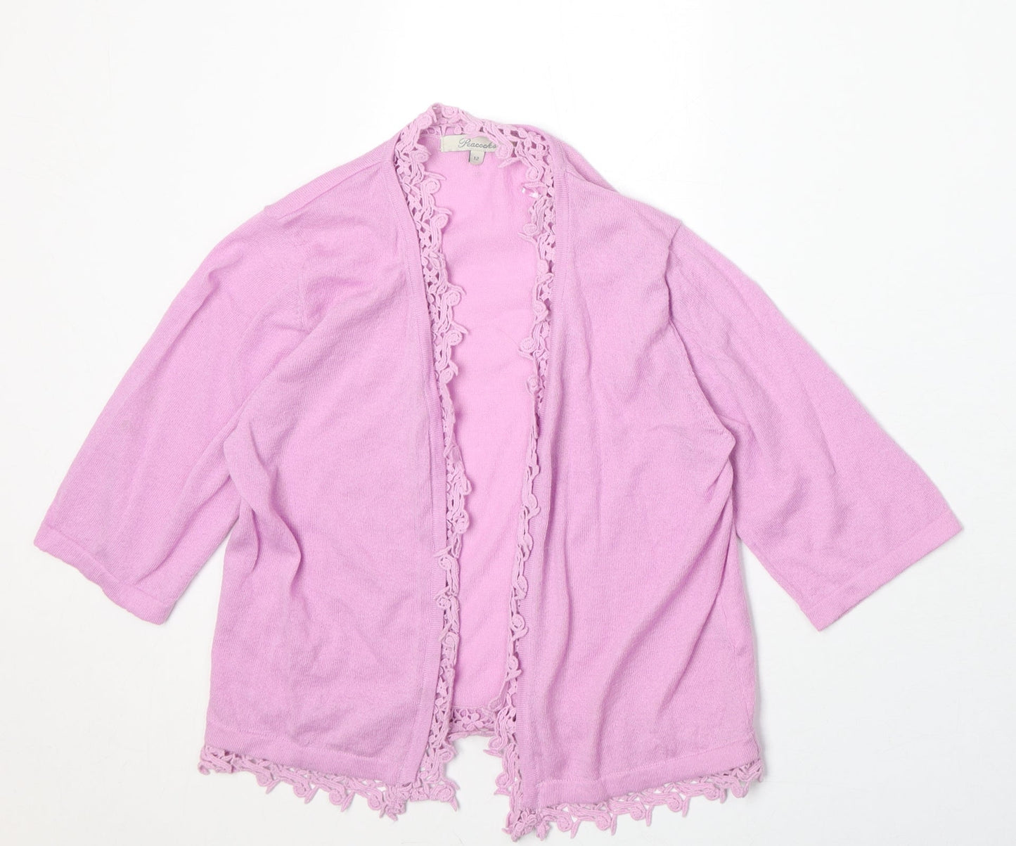 Peacocks Womens Purple V-Neck Cotton Cardigan Jumper Size 12