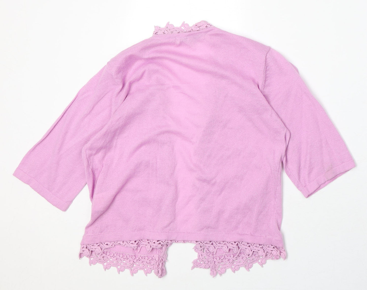 Peacocks Womens Purple V-Neck Cotton Cardigan Jumper Size 12