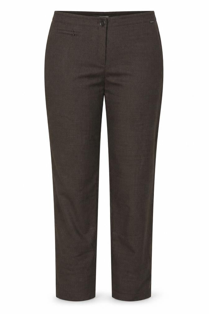 Steilmann Womens Brown Polyester Trousers Size 16 Regular Zip