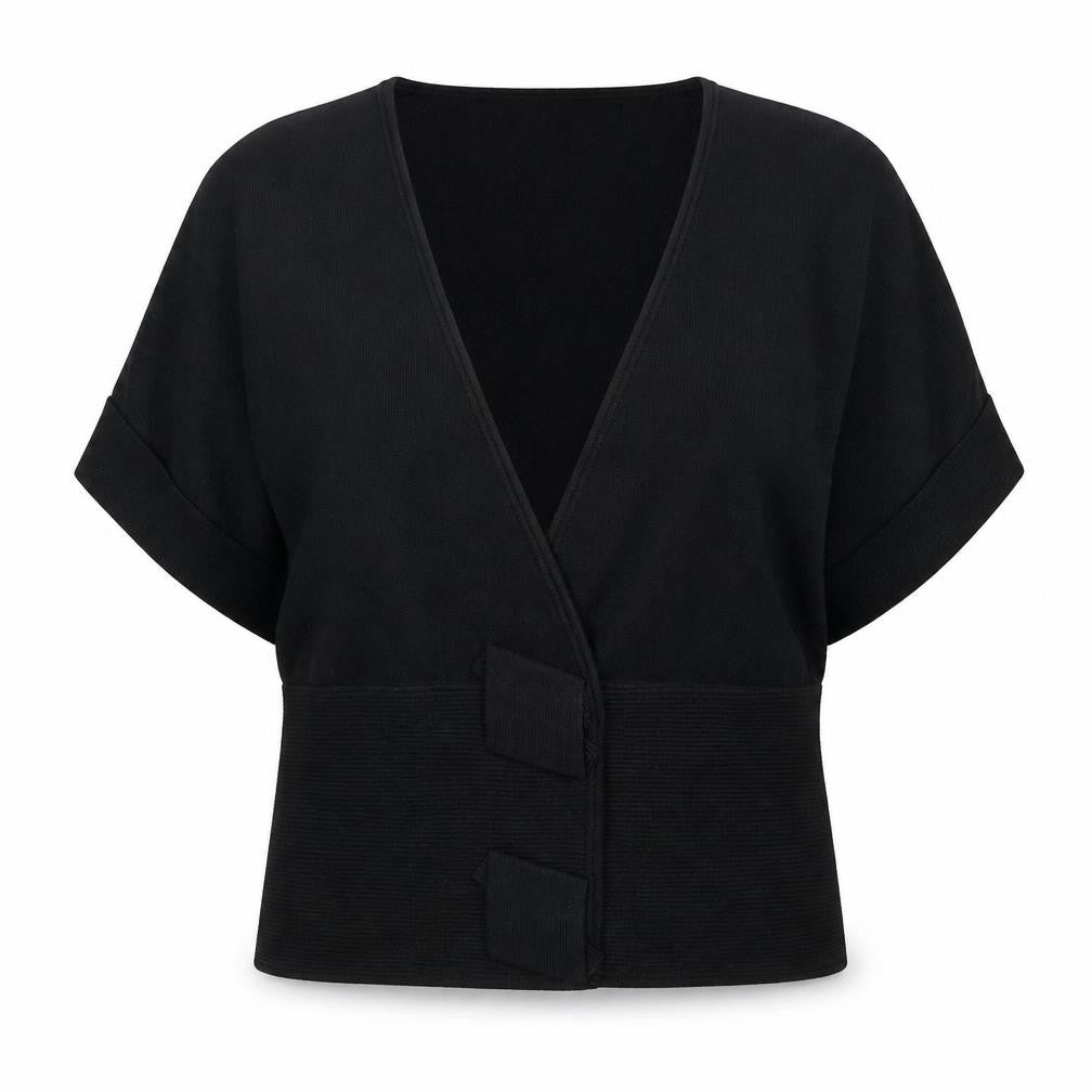 Coast Womens Black V-Neck Viscose Pullover Jumper Size S