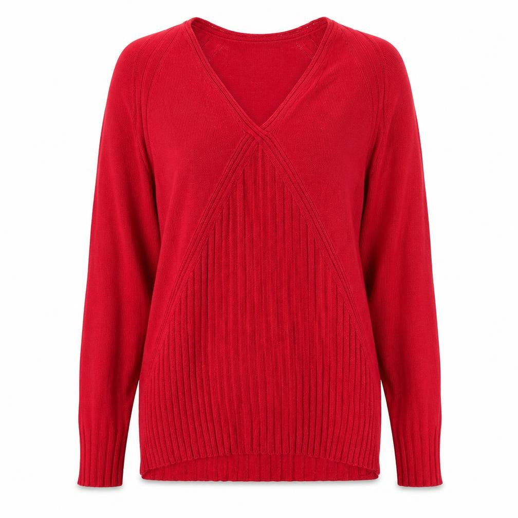 Country Casuals Womens Pink V-Neck Viscose Pullover Jumper Size L