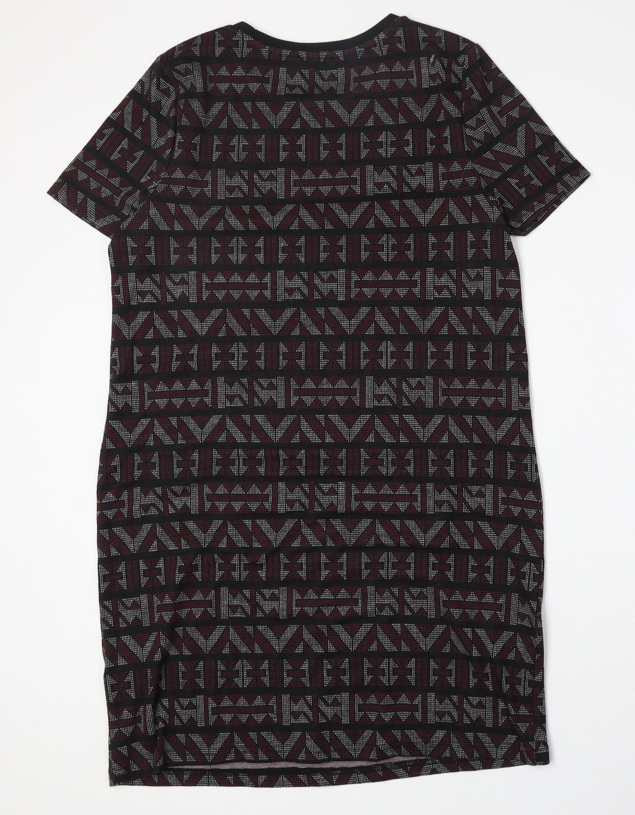 New Look Womens Multicoloured Geometric Polyester A-Line Size 14 Round Neck Pullover