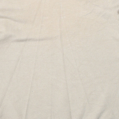 Marks & Spencer Womens Beige V-Neck Viscose Pullover Jumper Size 12