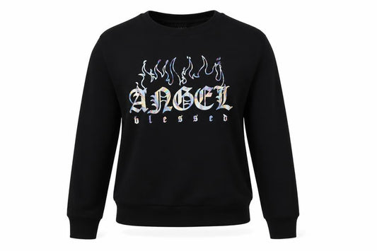 New Look Womens Black Cotton Pullover Sweatshirt Size M Pullover - Angel Blessed
