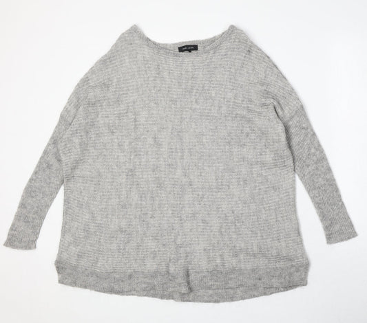 New Look Womens Grey Round Neck Acrylic Pullover Jumper Size S