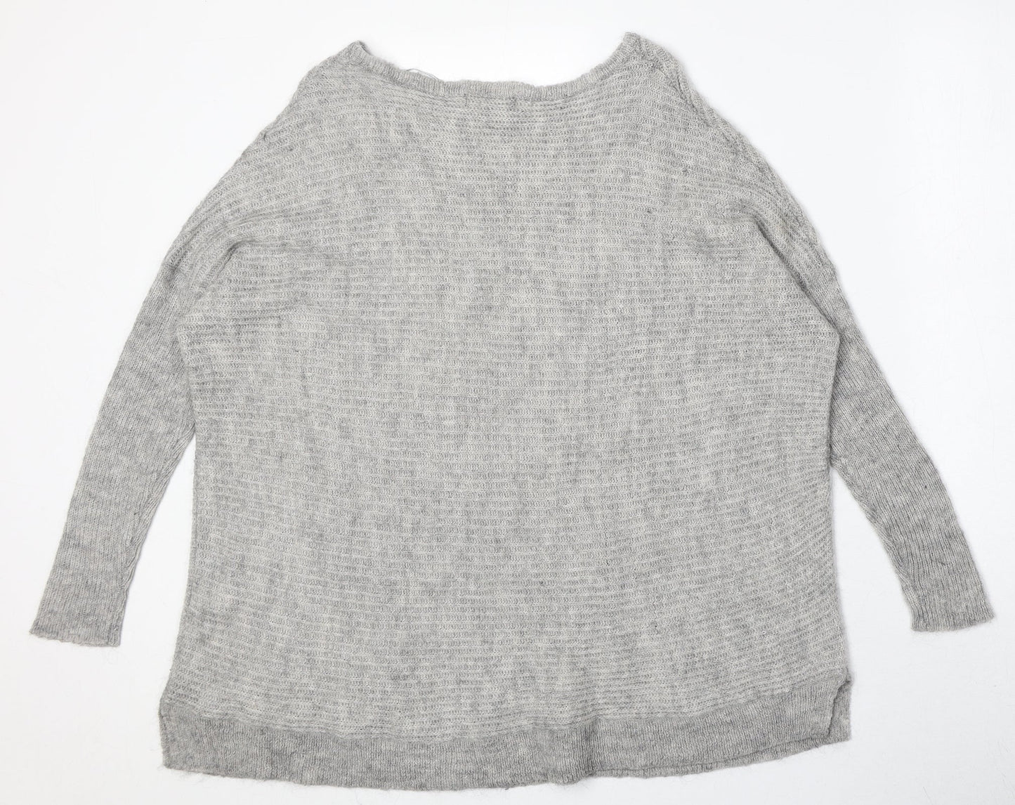 New Look Womens Grey Round Neck Acrylic Pullover Jumper Size S