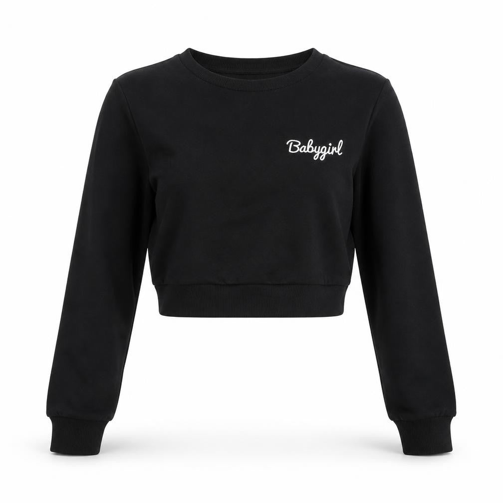 Select Womens Black 100% Cotton Pullover Sweatshirt Size 10 Pullover - Babygirl