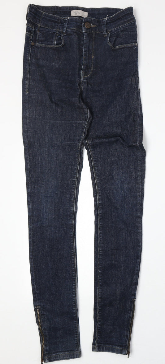 Label Lab Womens Blue Cotton Skinny Jeans Size 10 Regular Zip