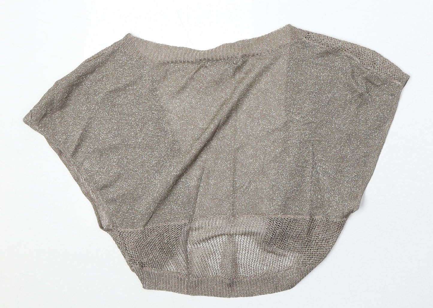 Topshop Womens Brown V-Neck Acrylic Cardigan Jumper Size 10