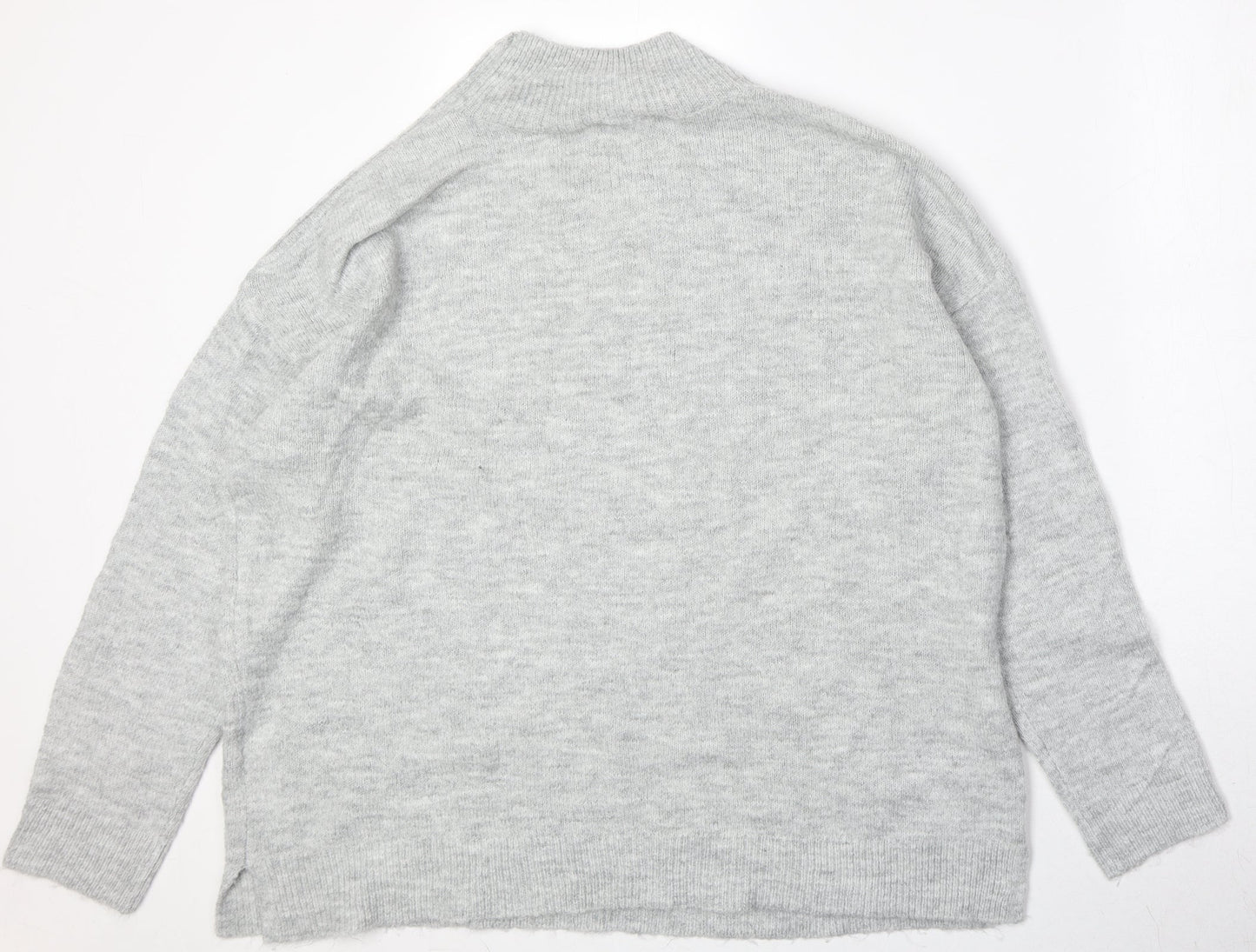 Dorothy Perkins Womens Grey High Neck Acrylic Pullover Jumper Size 16