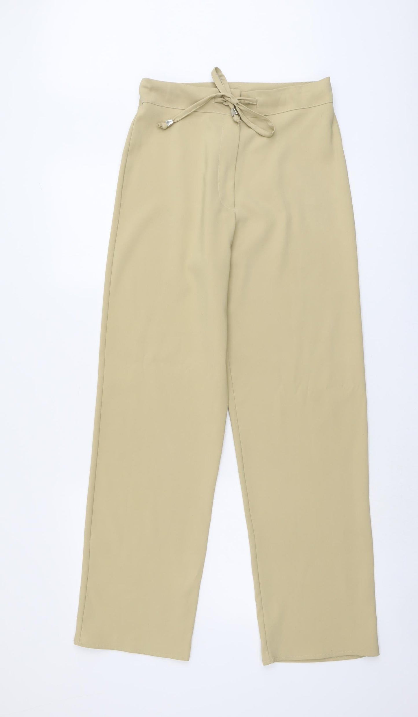 Reviev Womens Beige Polyester Trousers Size 28 in L30 in Regular Drawstring