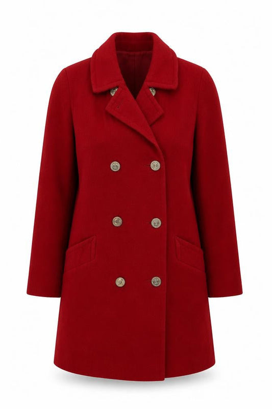 Astraka Womens Red Pea Coat Coat Size 10 Button