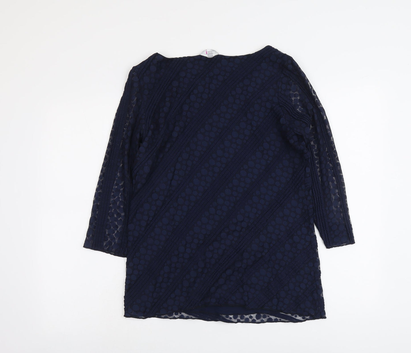 Per Una Womens Blue Polyamide Basic Blouse Size 14 Round Neck