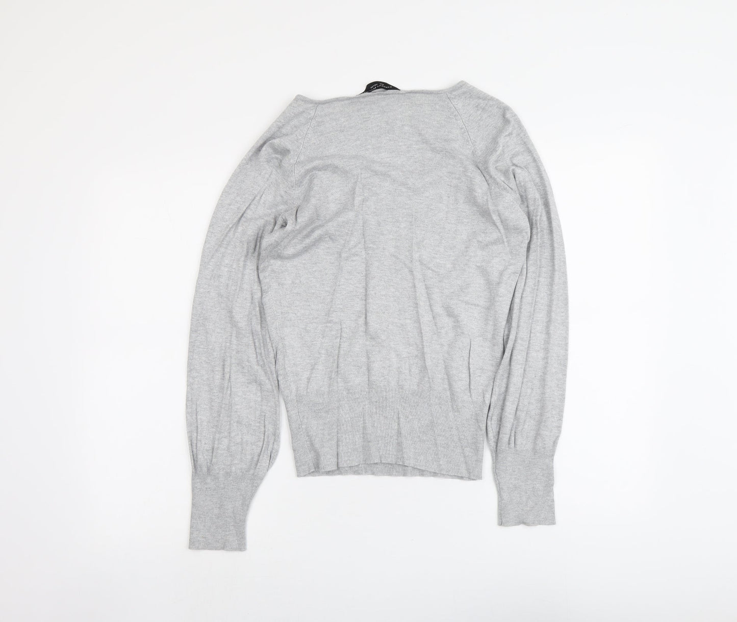 Dorothy Perkins Womens Grey V-Neck Viscose Pullover Jumper Size 12