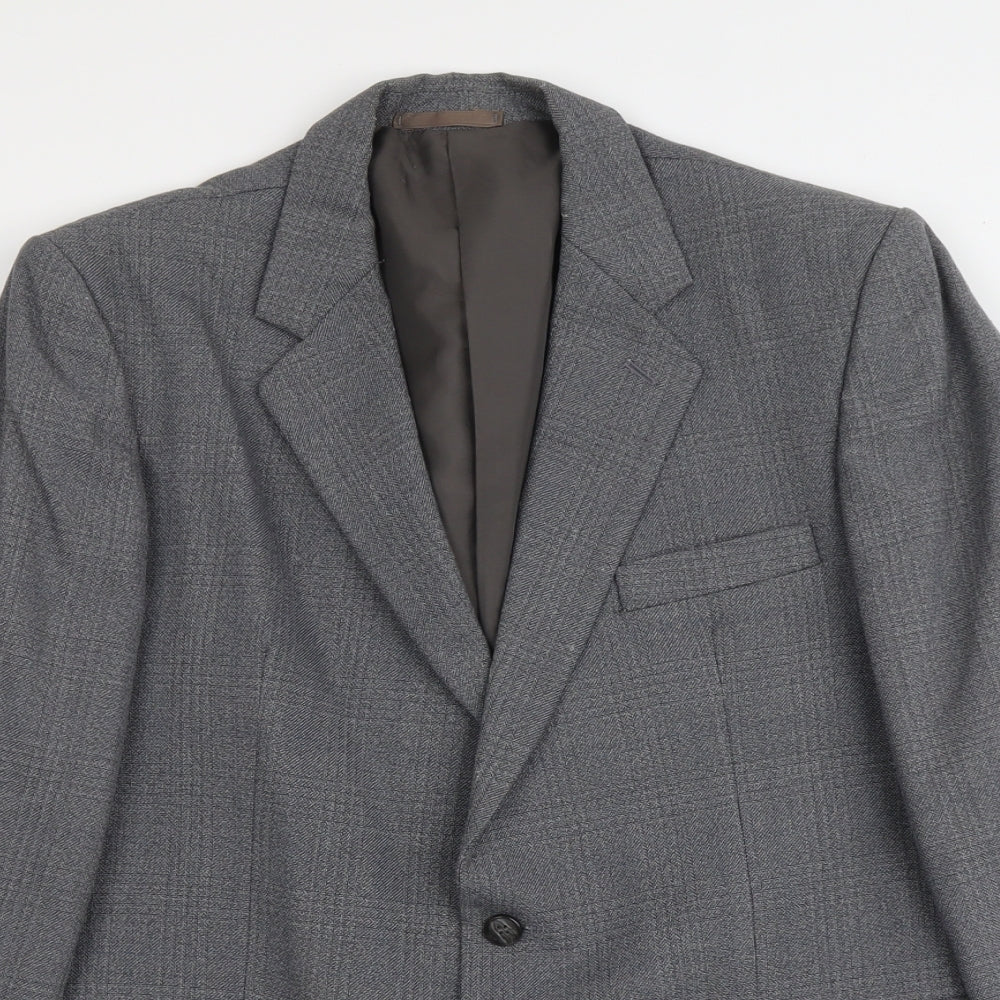 Trevira Mens Grey Polyester Jacket Suit Jacket Size L Regular