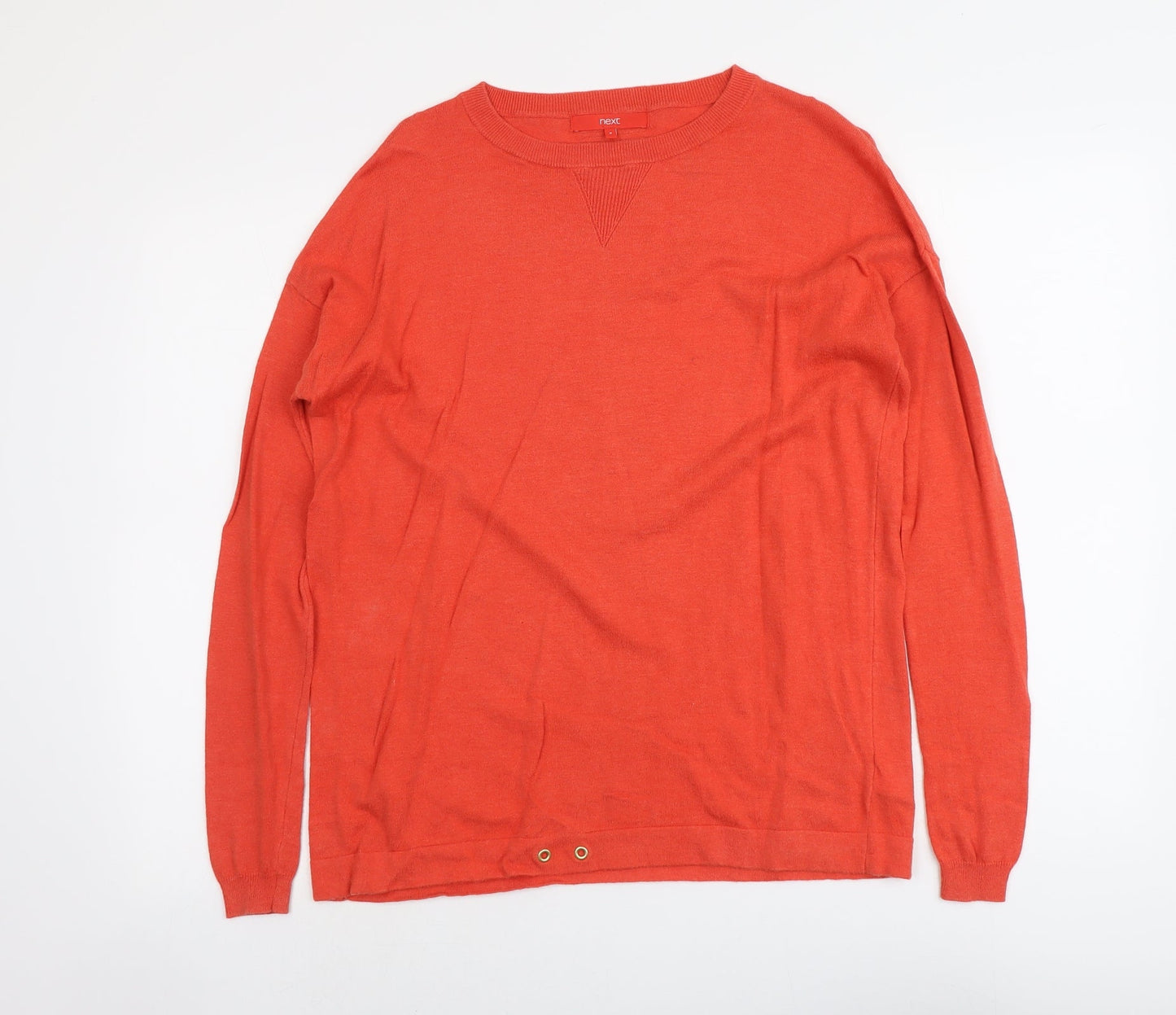 NEXT Womens Red Round Neck Cotton Pullover Jumper Size 8