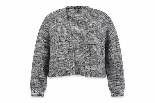 Boohoo Womens Grey V-Neck Acrylic Cardigan Jumper Size M