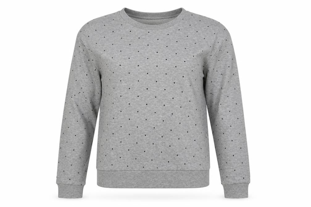 H&M Womens Grey Polka Dot Cotton Pullover Sweatshirt Size M Pullover