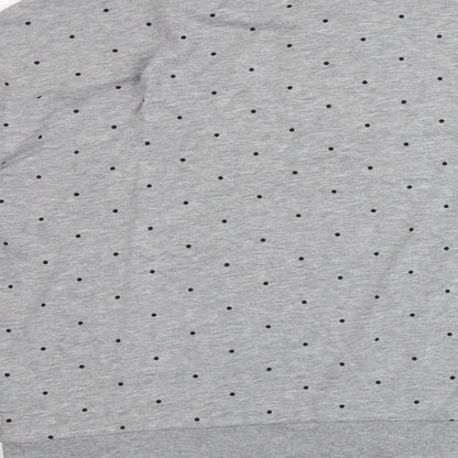 H&M Womens Grey Polka Dot Cotton Pullover Sweatshirt Size M Pullover