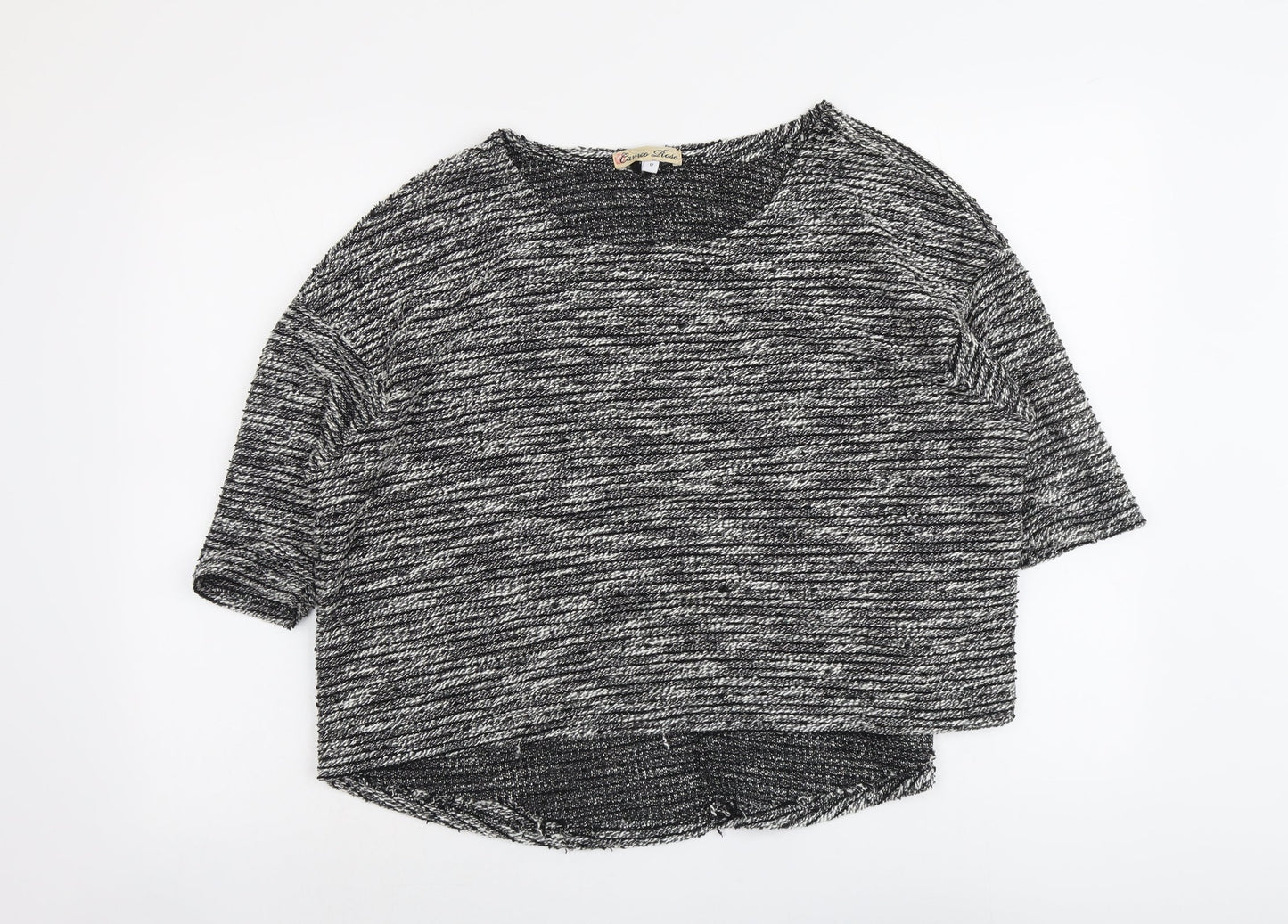 Cameo Rose Womens Grey Round Neck Cotton Pullover Jumper Size 12