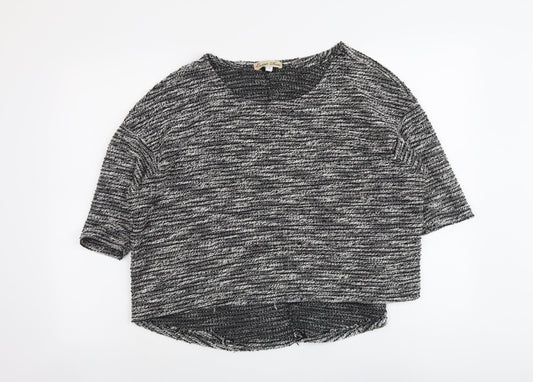 Cameo Rose Womens Grey Round Neck Cotton Pullover Jumper Size 12