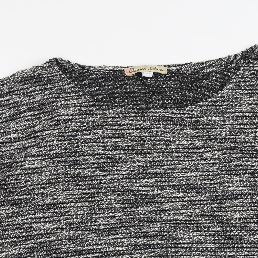 Cameo Rose Womens Grey Round Neck Cotton Pullover Jumper Size 12