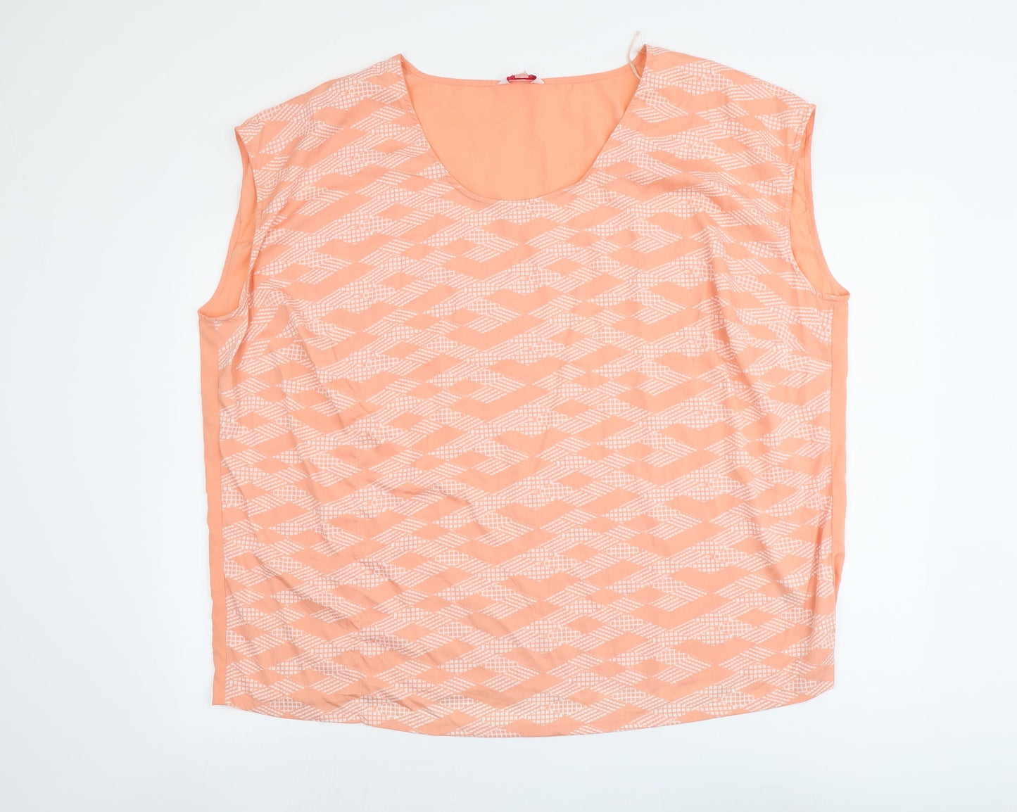 Marisota Womens Orange Polyester Basic Blouse Size 28 Round Neck