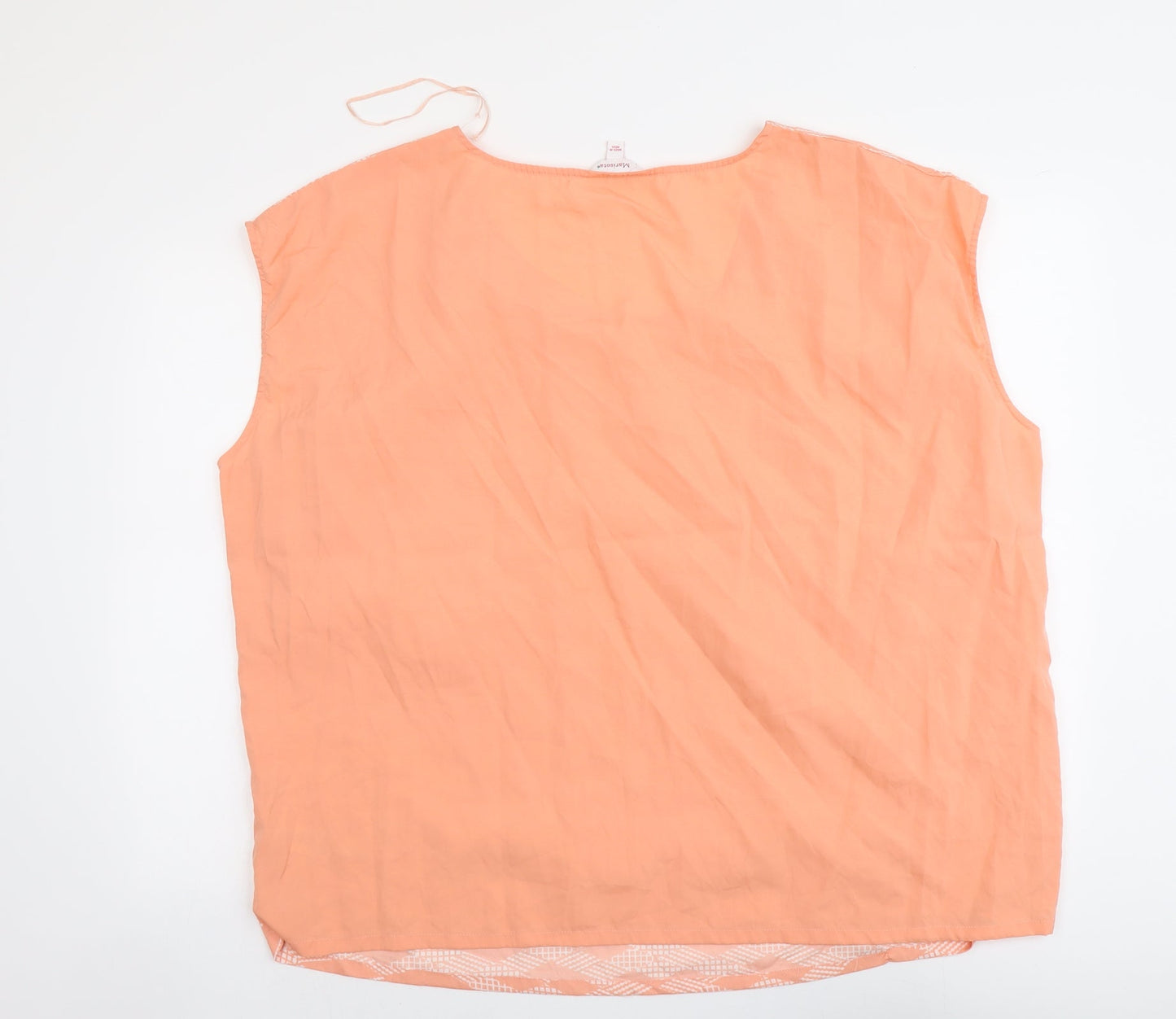 Marisota Womens Orange Polyester Basic Blouse Size 28 Round Neck