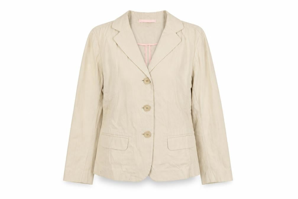 Gap Womens Beige Striped Cotton Jacket Blazer Size S