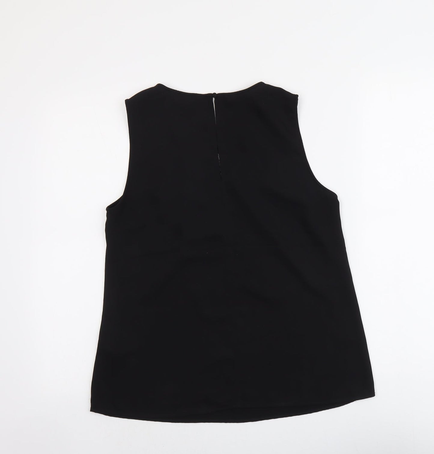 H&M Womens Black Polyester Basic Tank Size 8 V-Neck