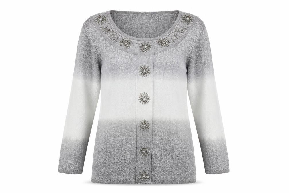 Sky Designs Womens Silver Round Neck Viscose Pullover Jumper Size 8