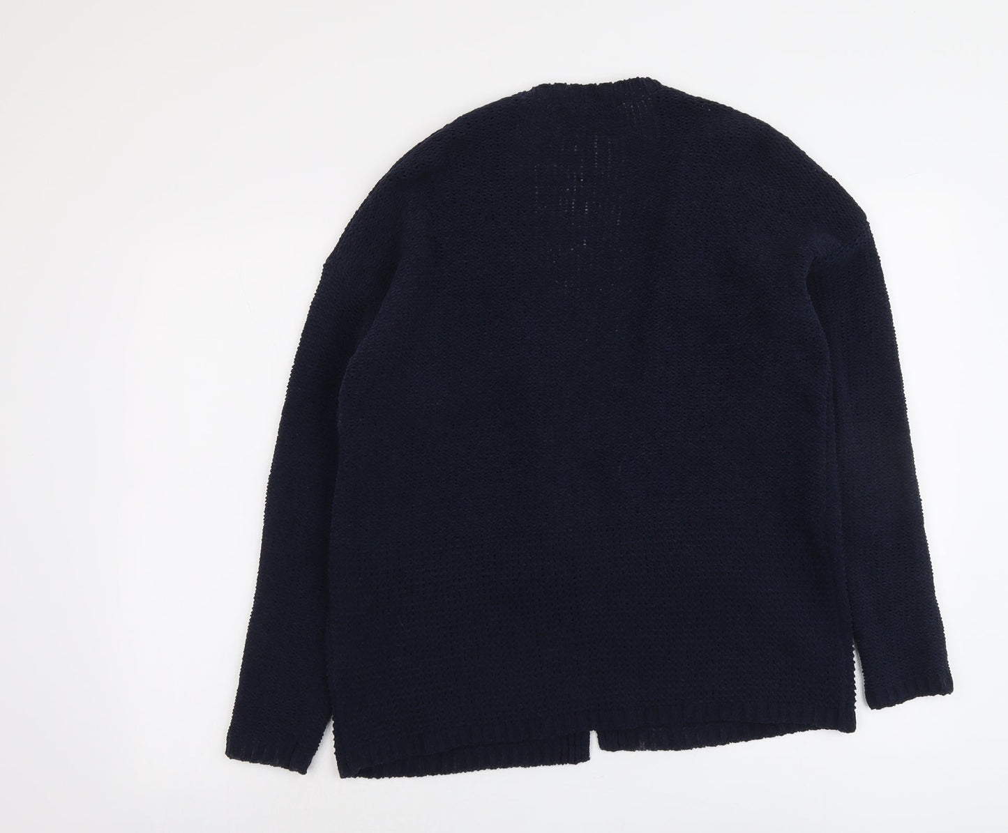 Marks and Spencer Womens Blue V-Neck Polyester Cardigan Jumper Size M