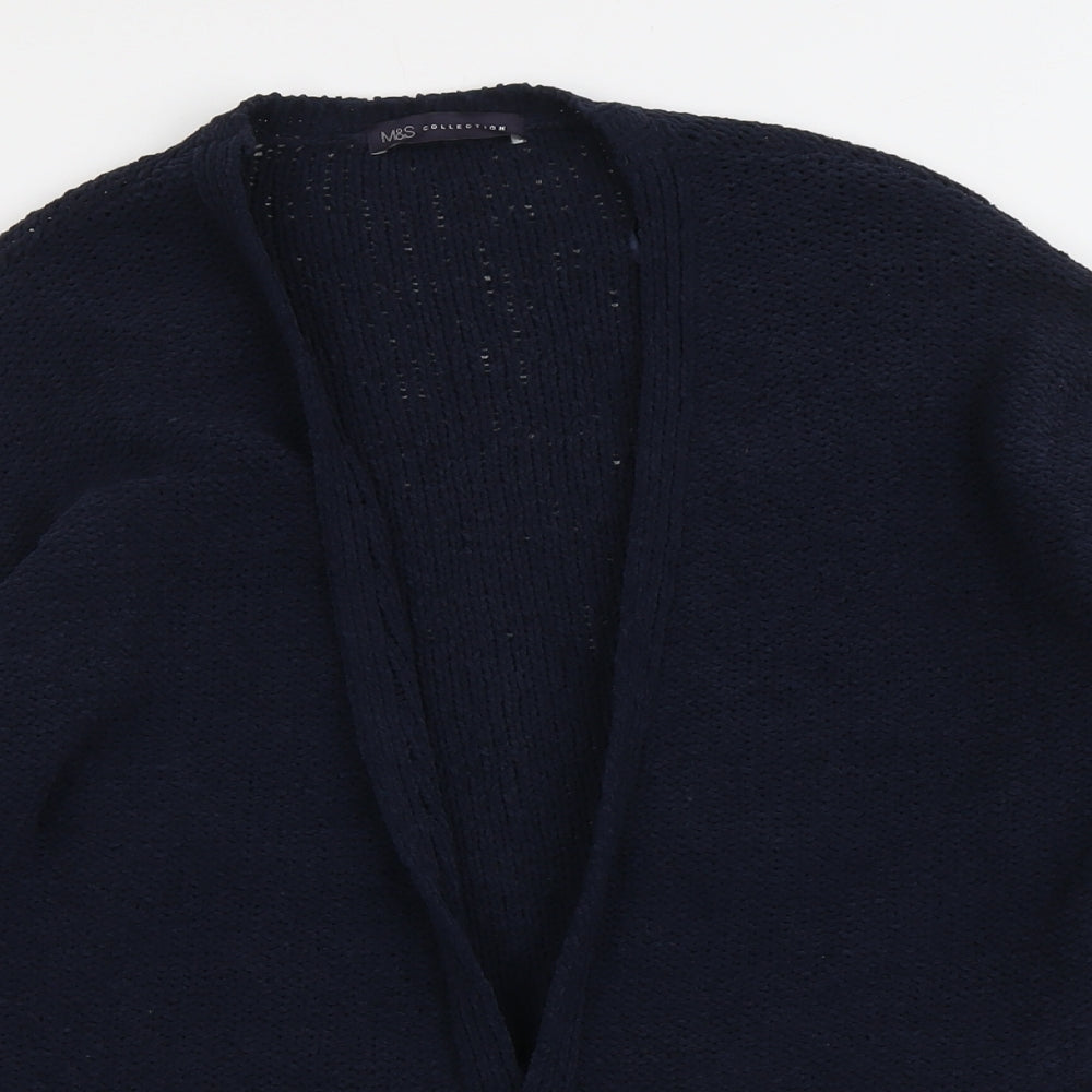 Marks and Spencer Womens Blue V-Neck Polyester Cardigan Jumper Size M