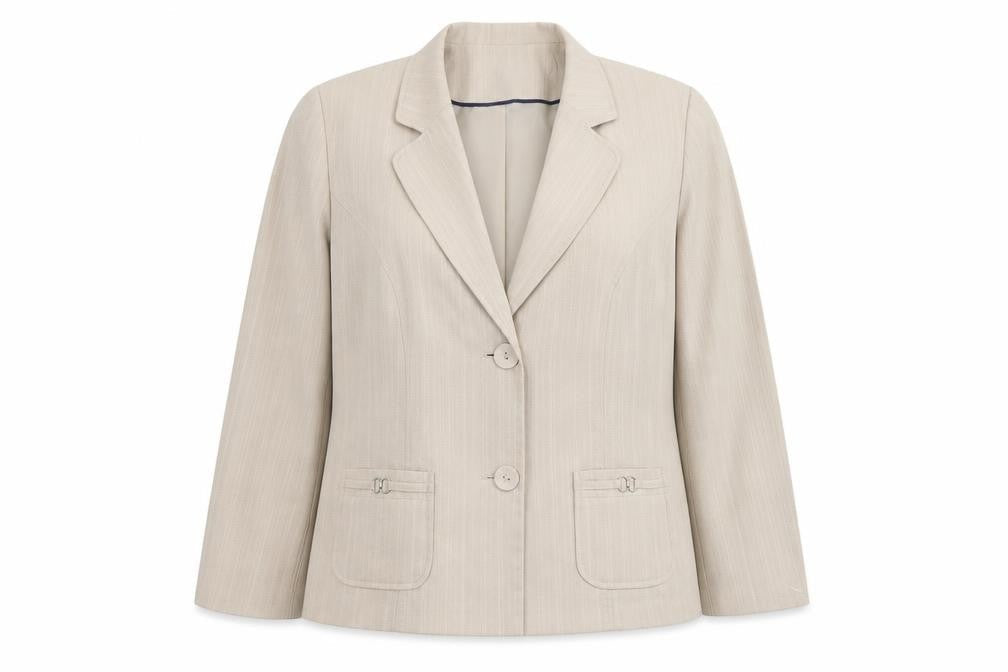 Bonmarché Womens Beige Striped Polyester Jacket Blazer Size 20